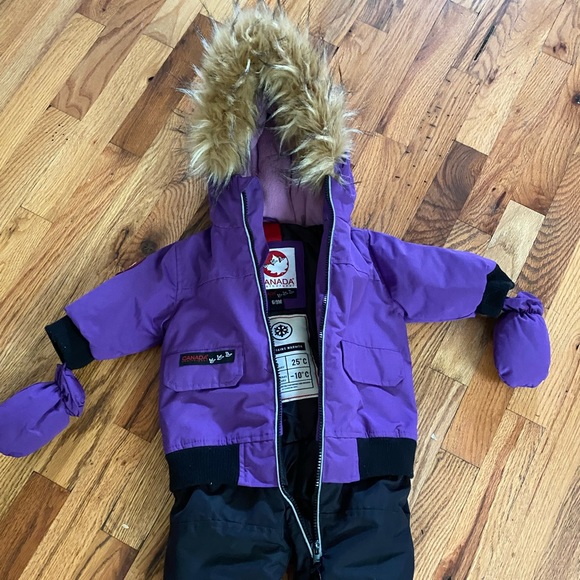 Canada Goose infant snow suit with mittens